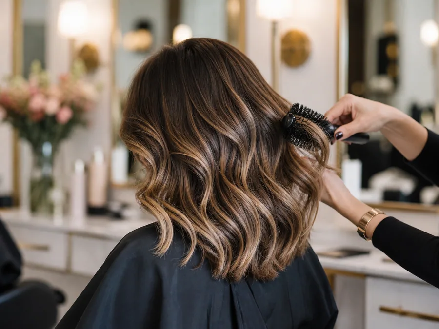 Corte e coloração de cabelo